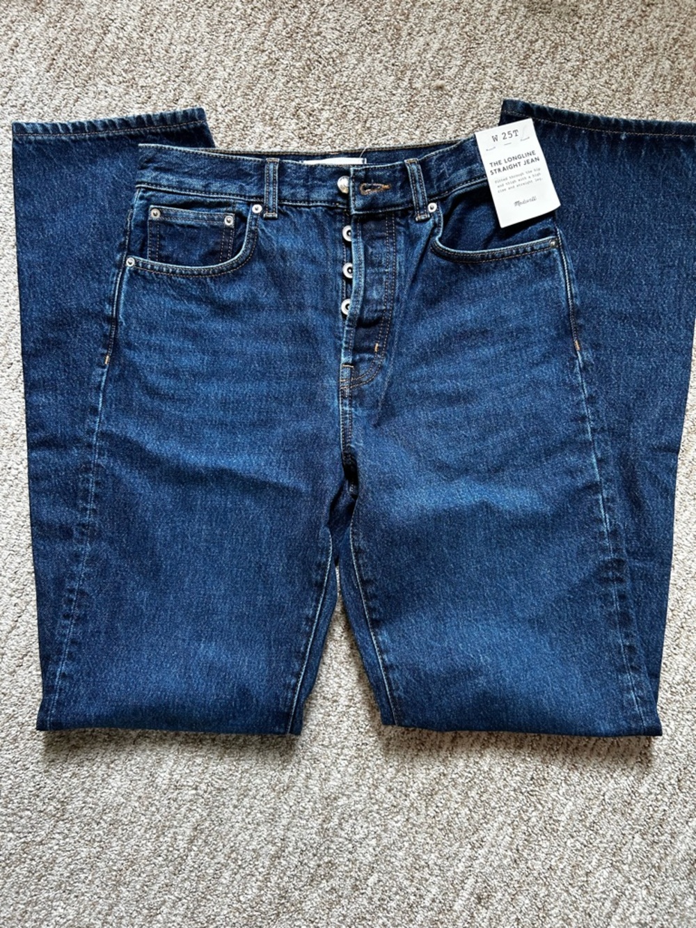 Made well The Longline Straight Jean 25T in Medium Blue NWT - Picture 5 of 5